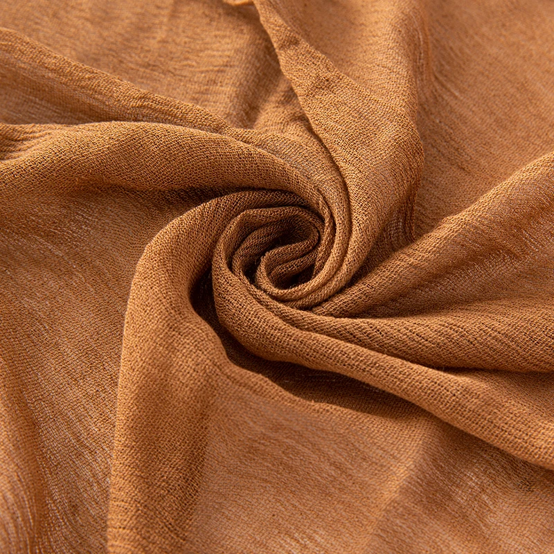 Solid Cotton Hijab with Fringe