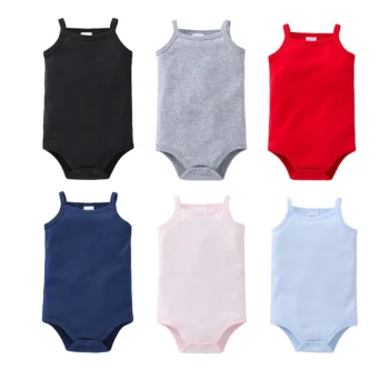 Baby 6-Piece Solid Cotton Romper