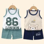 Kids' Multicolor Summer Vest and Shorts Set