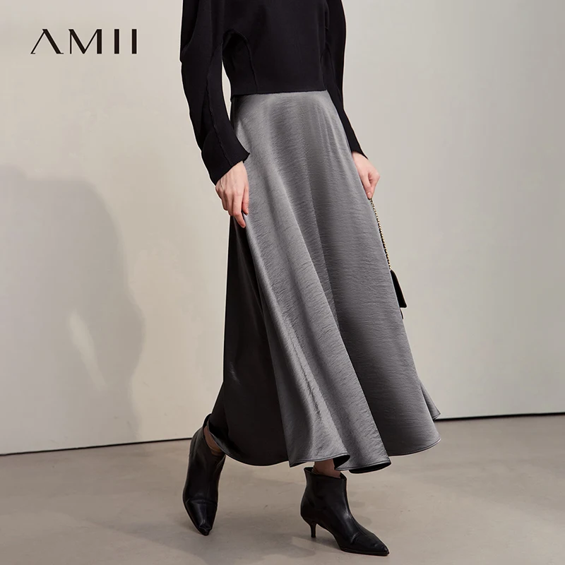Loose Satin Long Skirt