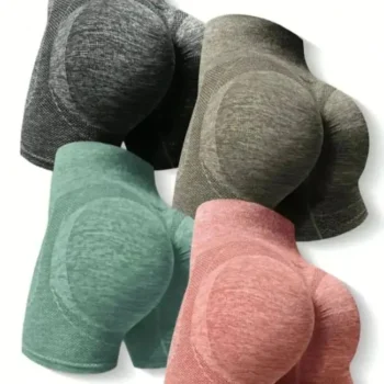 Seamless High-Waisted Sports Shorts