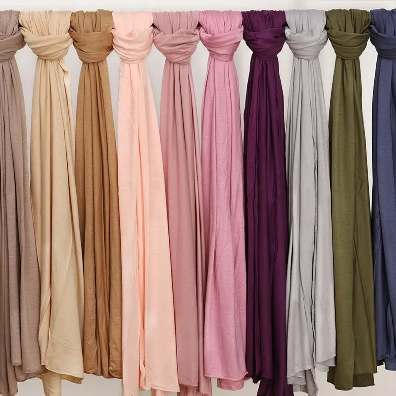 Long Solid Color Cotton Hijab