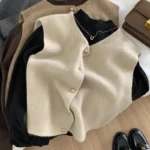 Korean-Style Knitted Sleeveless Cardigan — Image 5
