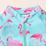 Girls' Long Sleeve Flamingo Print Swimsuit — Image 3