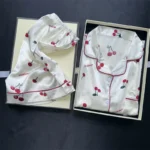 Cherry Print Satin Pajama Set — Image 4