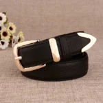 Women's White Leather Belt for Pants — Image 2