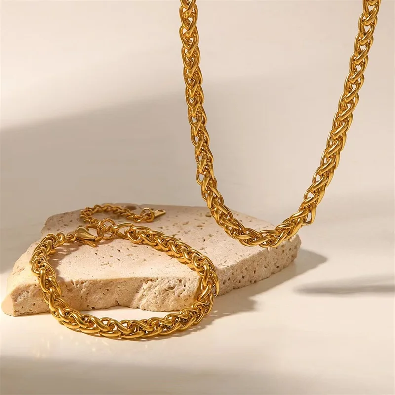 Stainless Steel Necklace and Bracelet Set