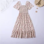 Chiffon Short Sleeve Midi Dress — Image 5