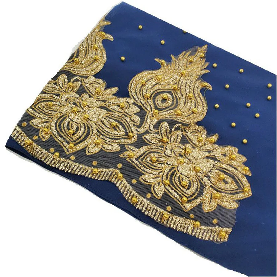 Chiffon Headscarf with Beads and Gold Shimmer — Image 16