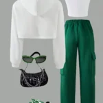 Girls' 3-Piece Set with Cropped Hoodie — Image 2