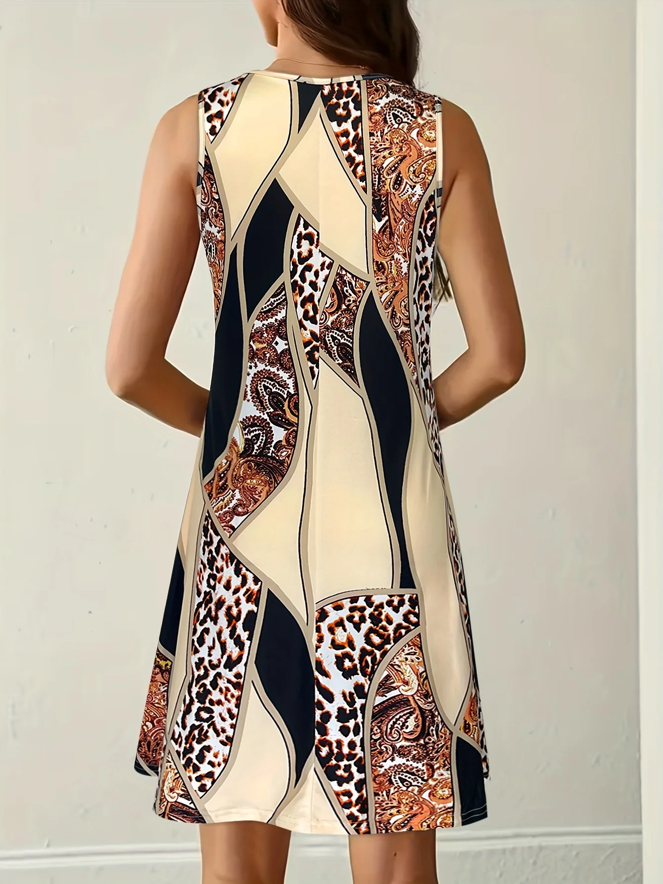 Leopard Print Sleeveless Dress