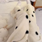 طقم نوم فليس مرجاني سميك بقميص طويل وبنطال — صورة 2