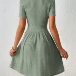 Knitted Ribbed A-Line Formal Dress — Image 2