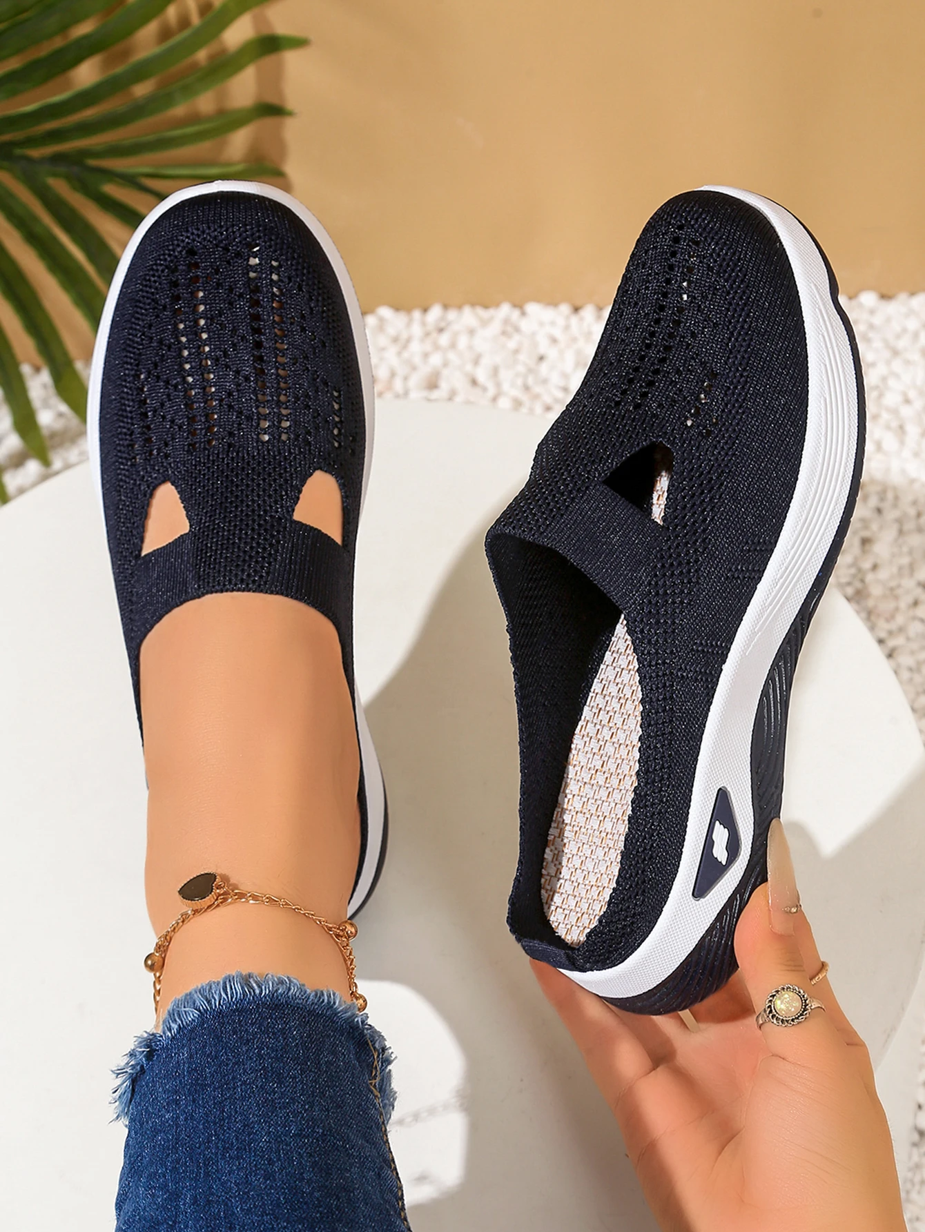 House Mule Slippers with Vent Holes