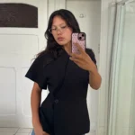 بليزر أنيق بأكمام قصيرة ورقبة V