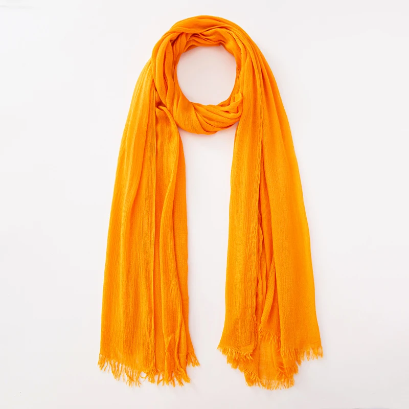 Solid Cotton Hijab with Fringe — Image 45