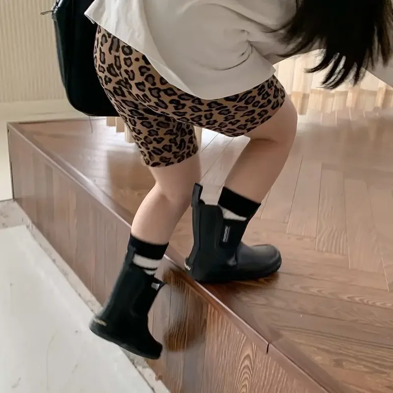 Girls' Leopard Print Shorts and Leggings