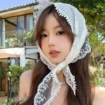 White Lace Triangle Headband — Image 2