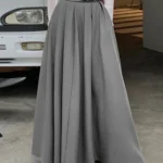 High Waist Pleated Skirt with Wide Swing — Image 2