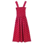 Sleeveless Polka Dot A-Line Dress — Image 2