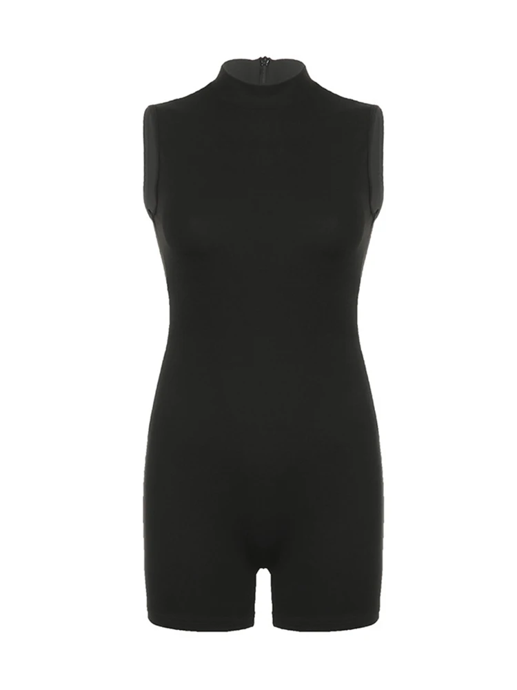 Sports Jumpsuit with Hidden Zipper and High Waist