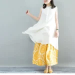 Ankle-Length Printed Wide-Leg Pants with Elastic Waist — Image 3