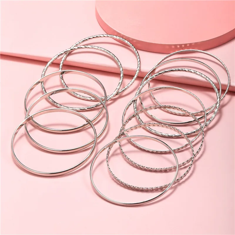 12-Piece Cuban Chain Bracelet Set