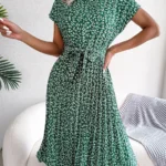 Short Sleeve High-Waisted Dress