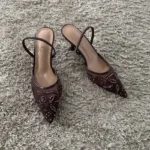 Slingback Heels with Beaded Embroidery — Image 3