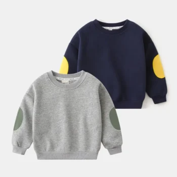 Girls' Solid Round Neck Sweatshirt