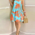 Boho Floral Backless Halter Spring Dress — Image 5