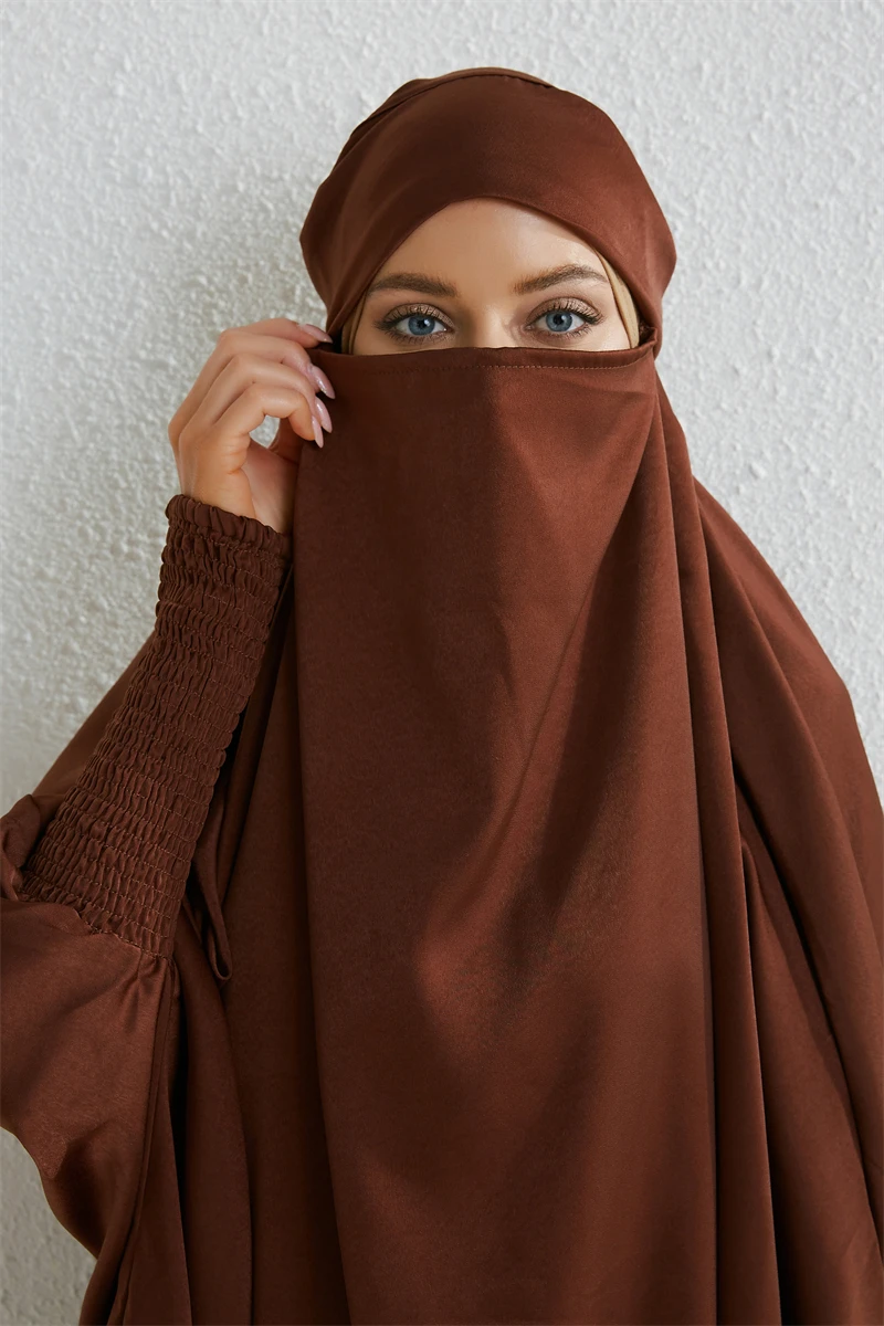 Prayer Abaya with Hood and Ruffled Sleeves