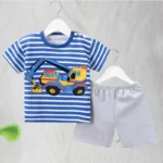 Kids' Set with Striped Excavator Print — Image 3