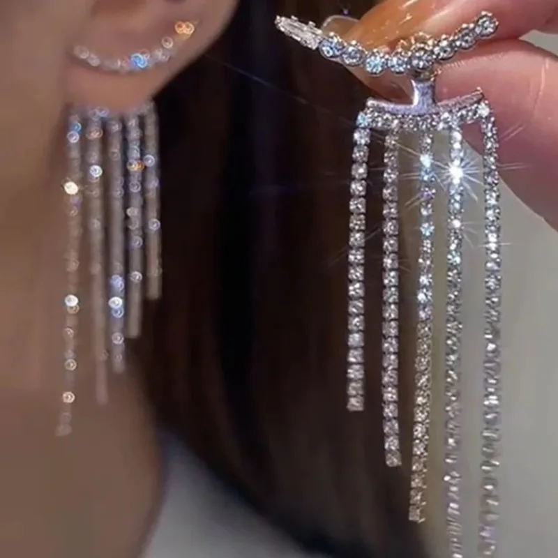 Silver-Tone Earrings with Irregular Flowing Shapes