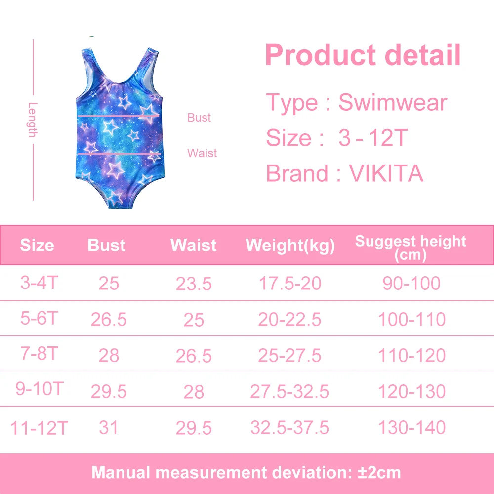 Girls' Star and Galaxy Print Swimsuit
