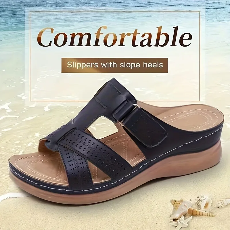 Open-Toe Wedge Summer Sandals