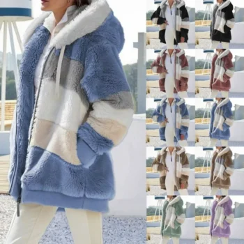 Loose Winter Jacket with Warm Fur