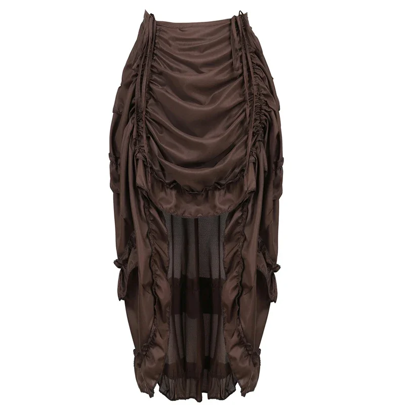 Gothic-Style Skirt with Asymmetric Ruffles
