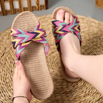 Cross-Strap House Slippers