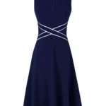 Vintage Sleeveless Summer A-Line Formal Dress — Image 4
