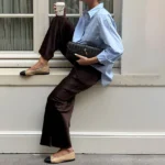 Elegant Satin Wide-Leg Pants — Image 3