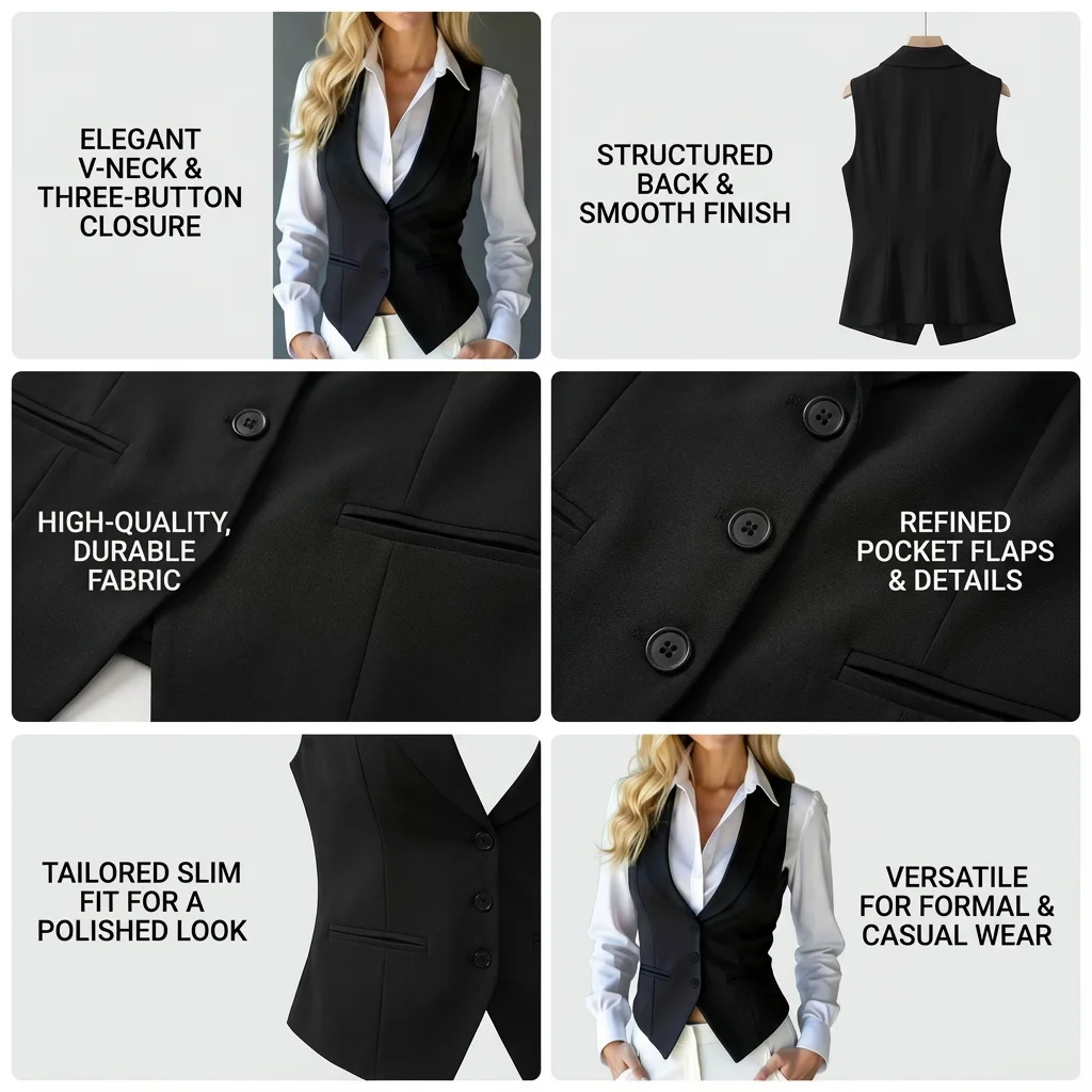 Formal Shawl Collar Vest with Fitted Waist