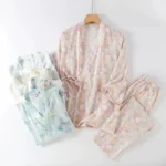 2-Piece V-Neck Floral Cotton Pajama Set — Image 2