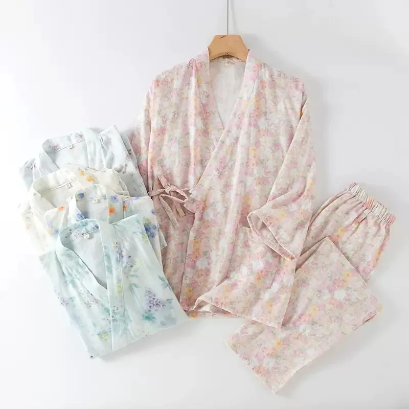 2-Piece V-Neck Floral Cotton Pajama Set