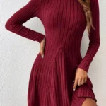 A-Line Dress with Mock Neck — Image 5