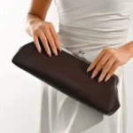 Faux Leather Evening Bag with Clasp — Image 2