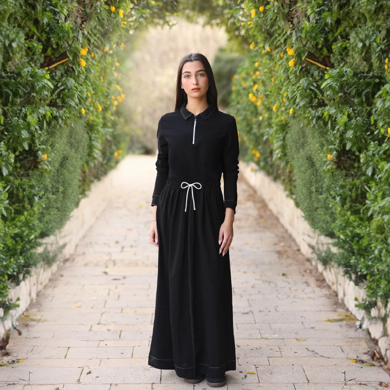 طقم سويت شيرت وتنورة طويلة للفتيات