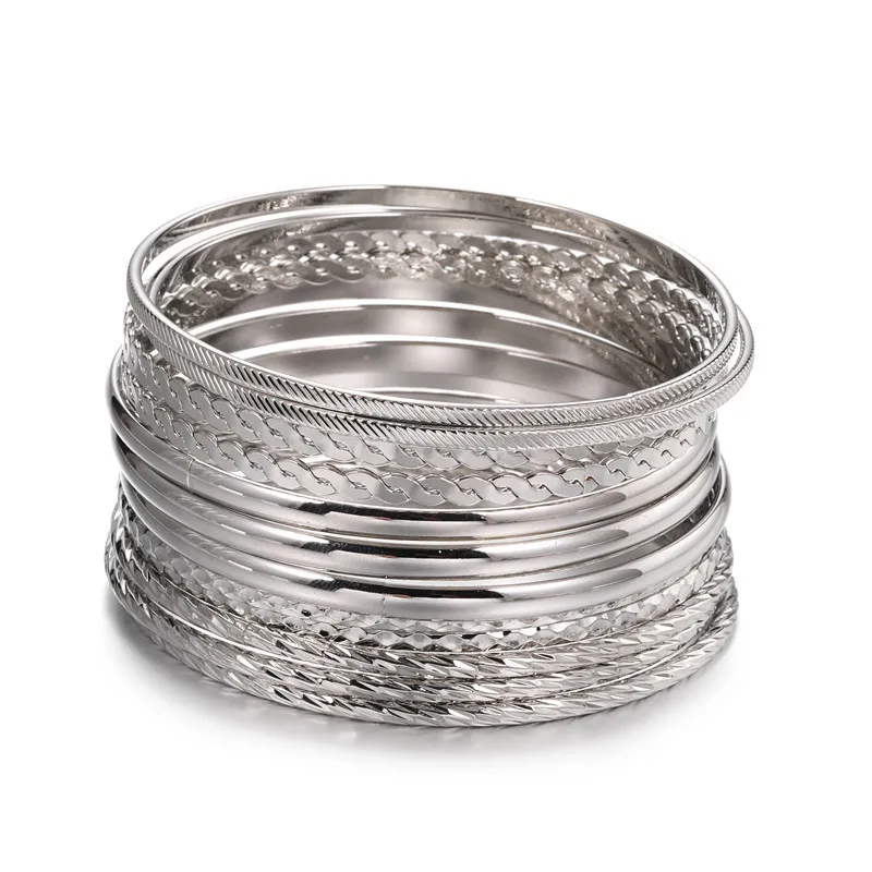 12-Piece Cuban Chain Bracelet Set