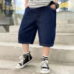 شورت جينز كاجوال سادة للأولاد — صورة 2