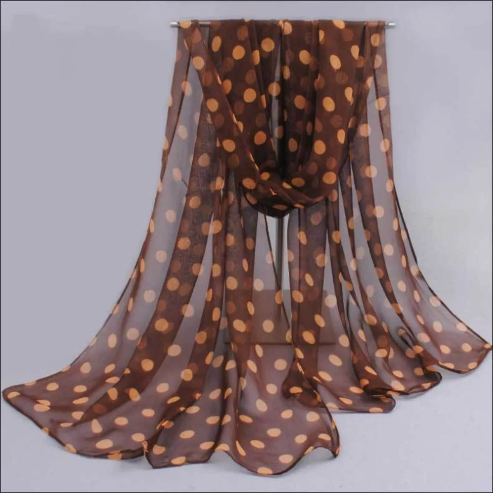 Polka Dot Chiffon Scarf